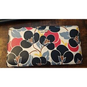 Kate Spade New York Multicolor Leather Floral  Credit Card Bifold Wallet